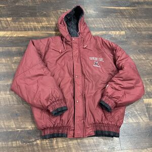 Vtg Alabama Crimson Tide Insulated Hooded  Quilt Lined Logo 7 Jacket - Large